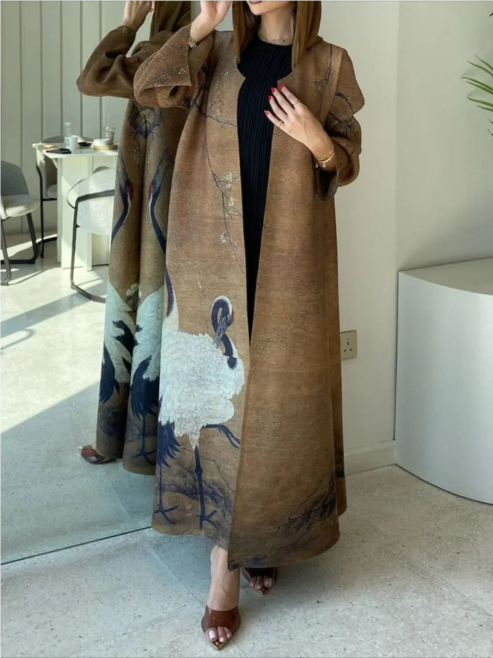 Pleated Dubai Kaftan Abaya