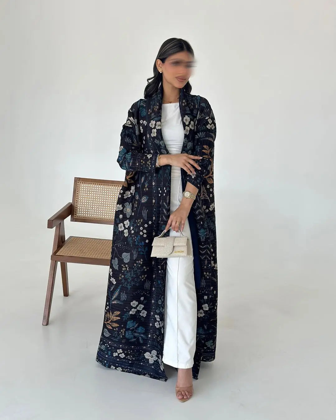 Rihla Windbreaker Abaya - Modern Pleated Design with Belt