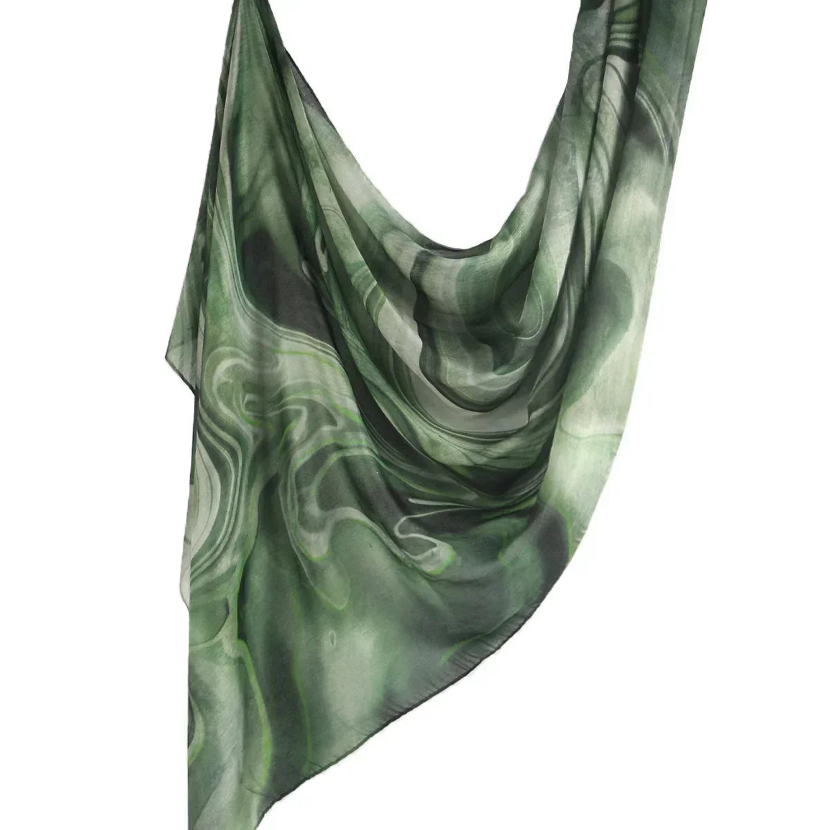 Brushstroke Bloom Hijab - Watercolor Print Breathable Scarf