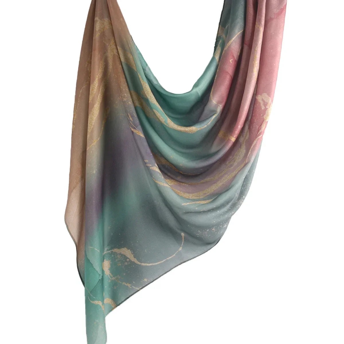Brushstroke Bloom Hijab - Watercolor Print Breathable Scarf
