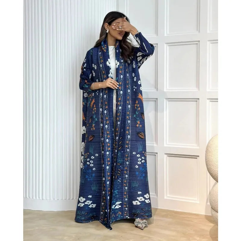 Rihla Windbreaker Abaya - Modern Pleated Design with Belt