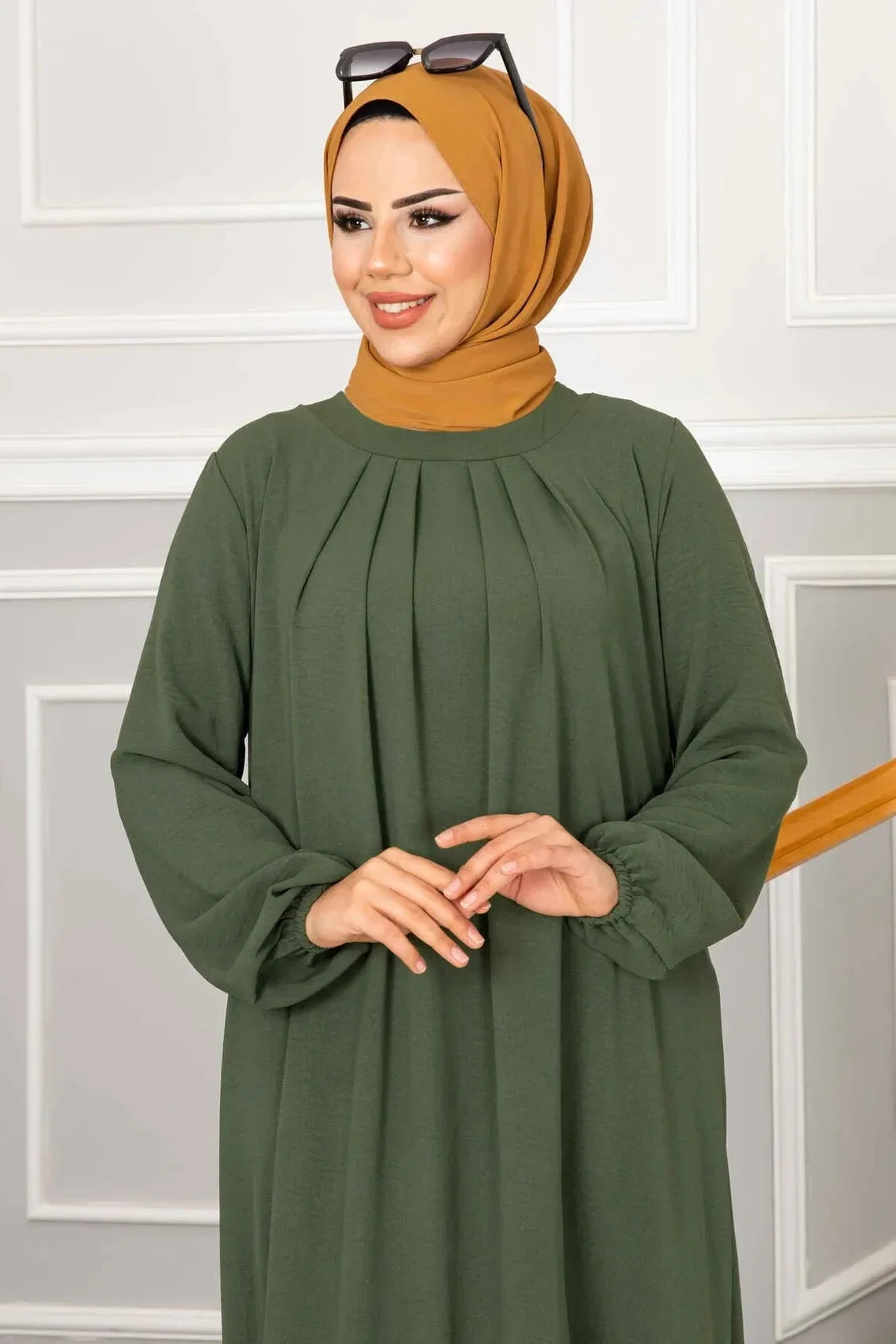 Pleated Modest Abaya Dress