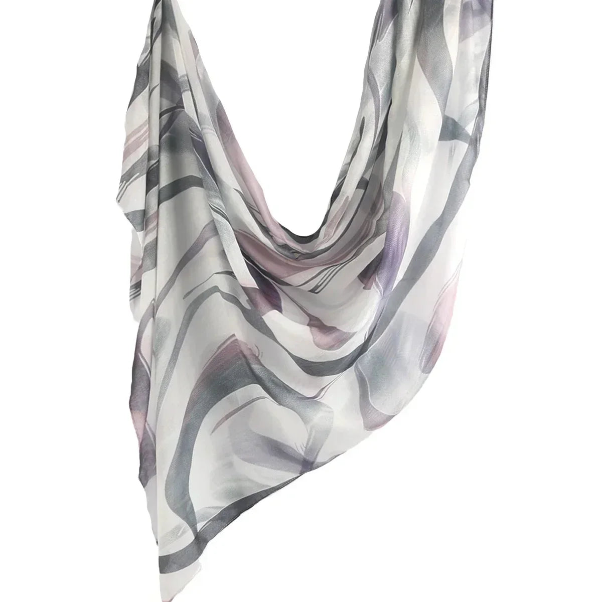 Brushstroke Bloom Hijab - Watercolor Print Breathable Scarf