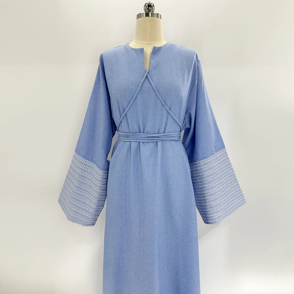 Belted Modest Kimono Abaya