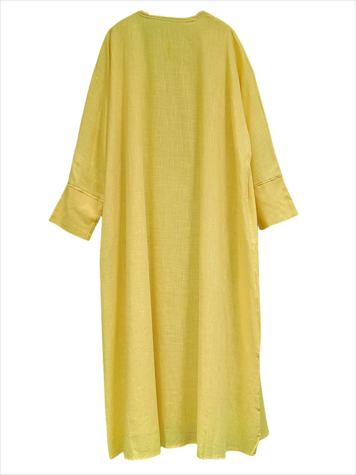 Lina Solid Color Abaya - Classic Open Front Design