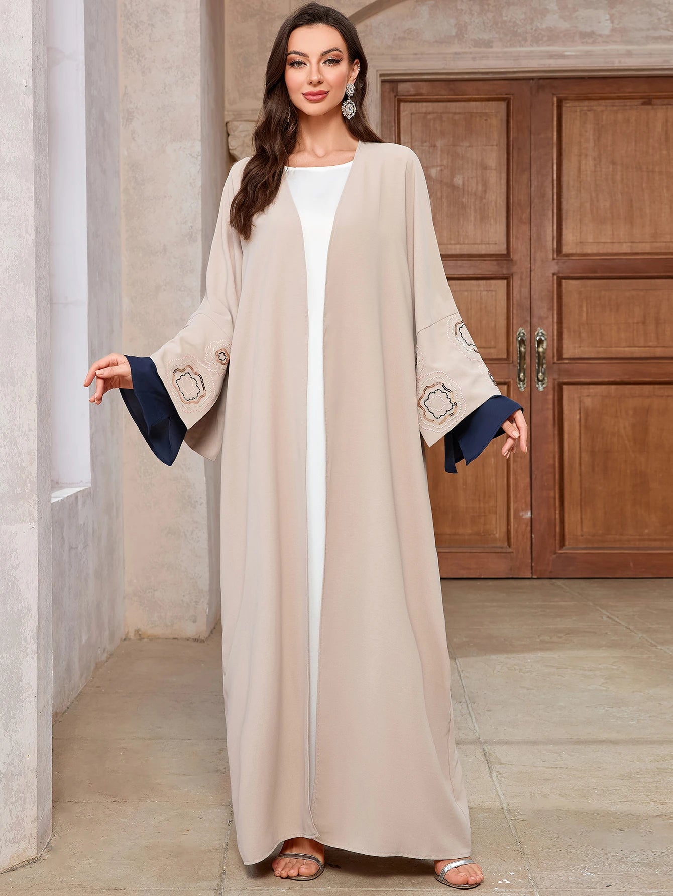 Dubai Turkey Abayas  For Women Modest Dress Ramadan Eid Embroidery Kimono Musulmane Kaftan Oversize Islamic Robe Open Abaya