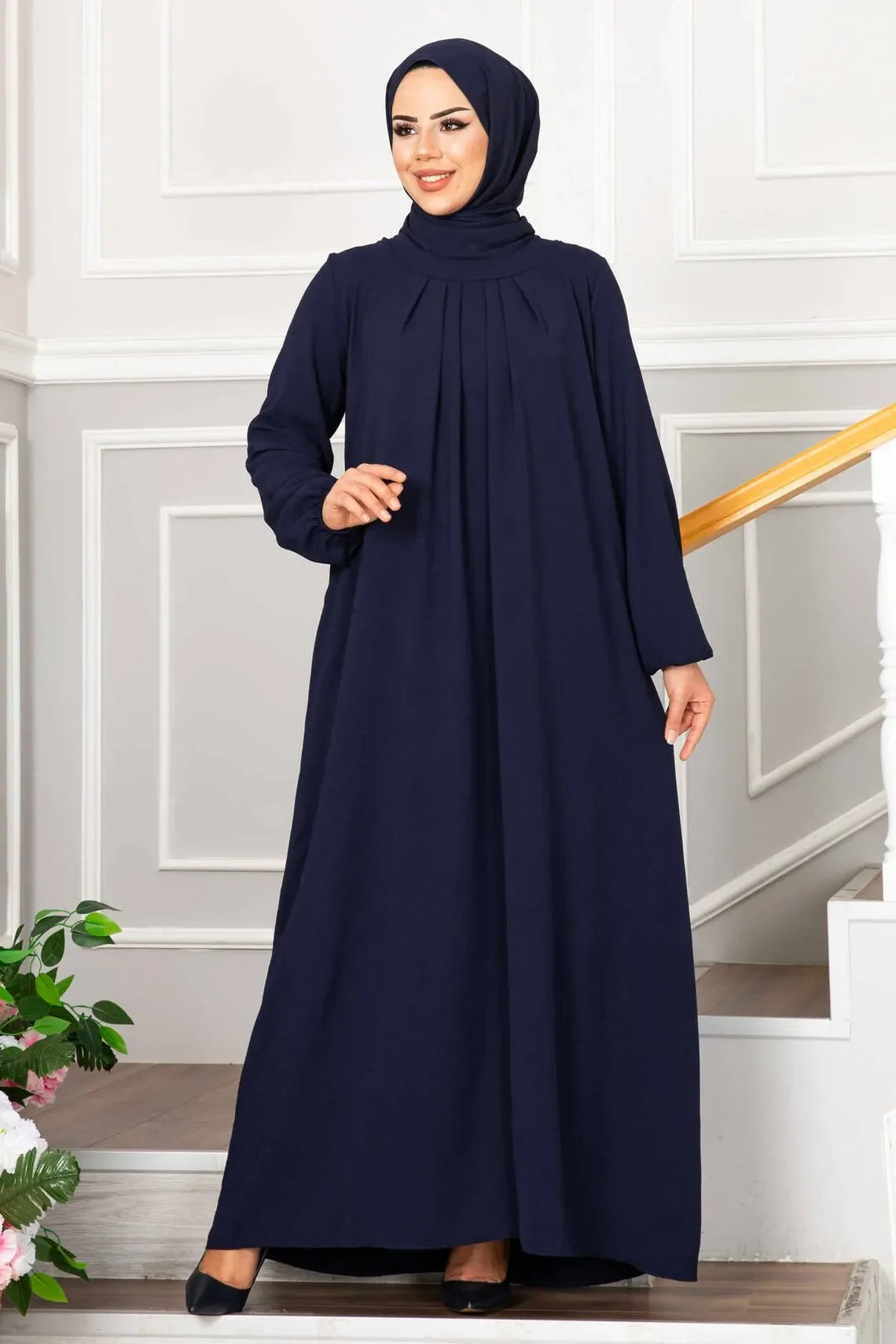 Pleated Modest Abaya Dress