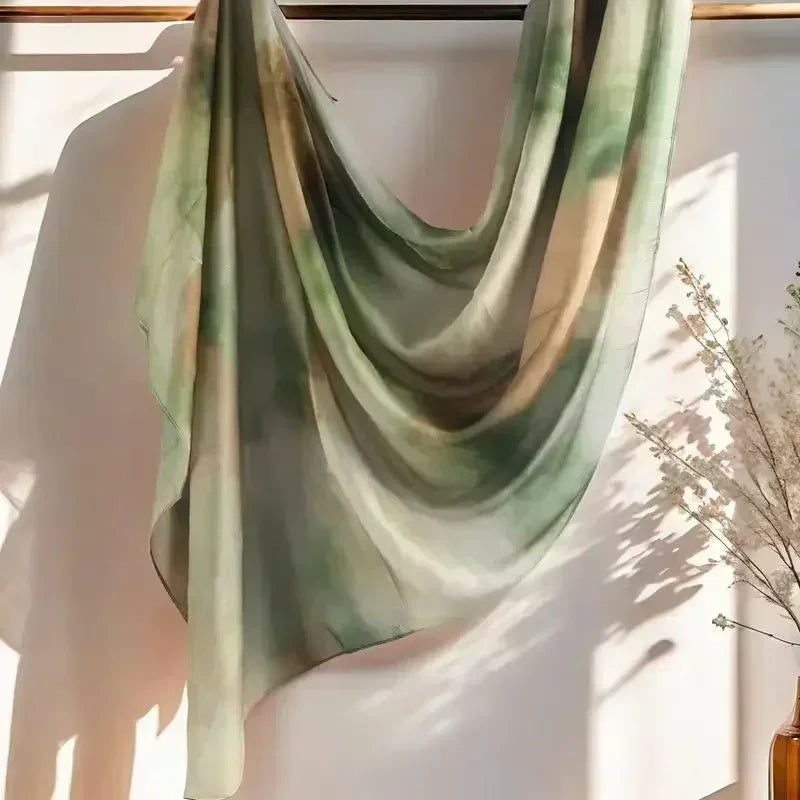 Brushstroke Bloom Hijab - Watercolor Print Breathable Scarf