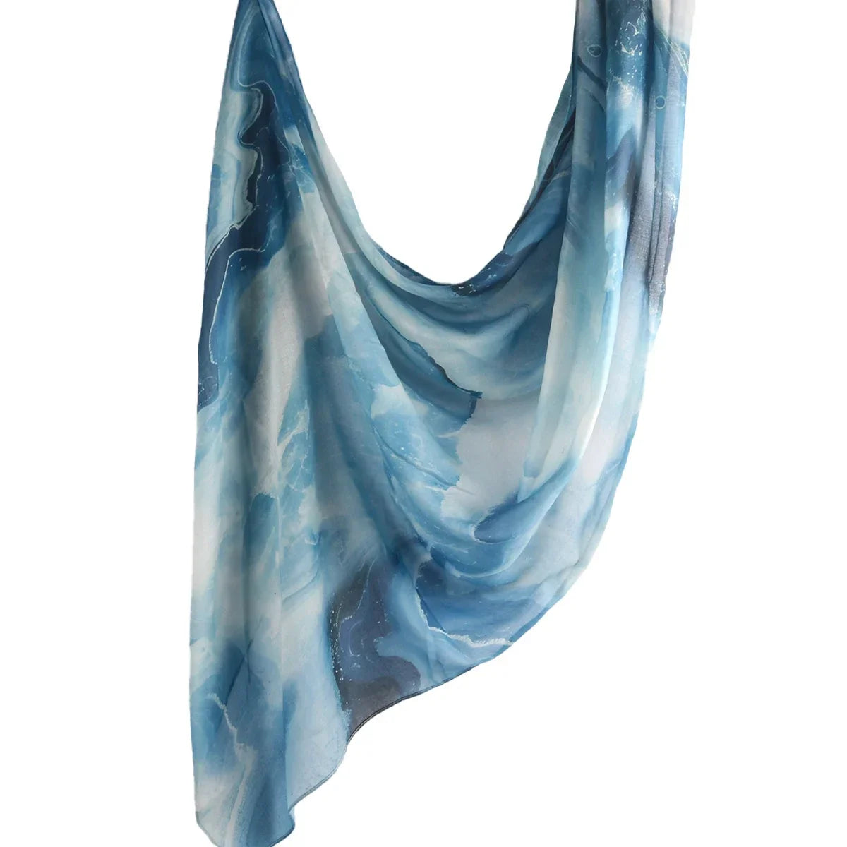 Brushstroke Bloom Hijab - Watercolor Print Breathable Scarf