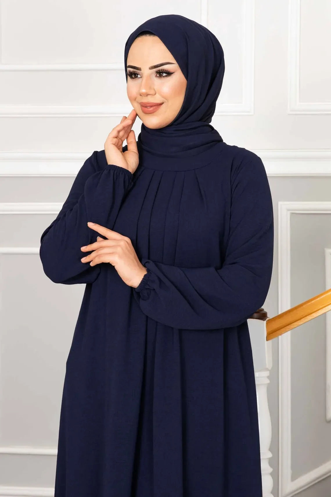 Pleated Modest Abaya Dress