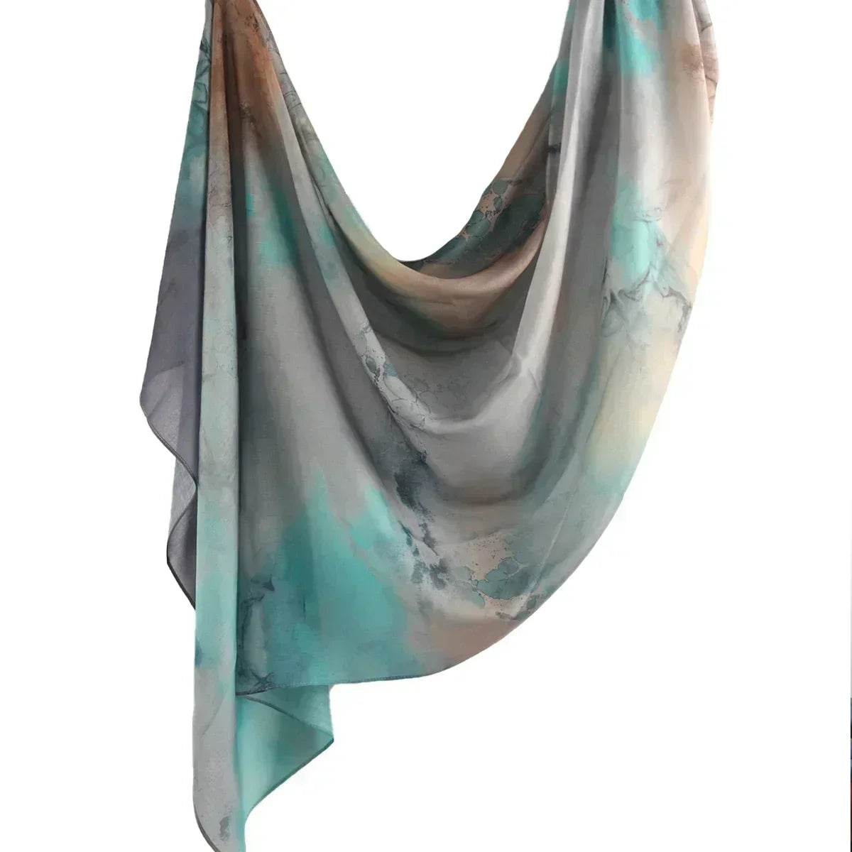 Brushstroke Bloom Hijab - Watercolor Print Breathable Scarf