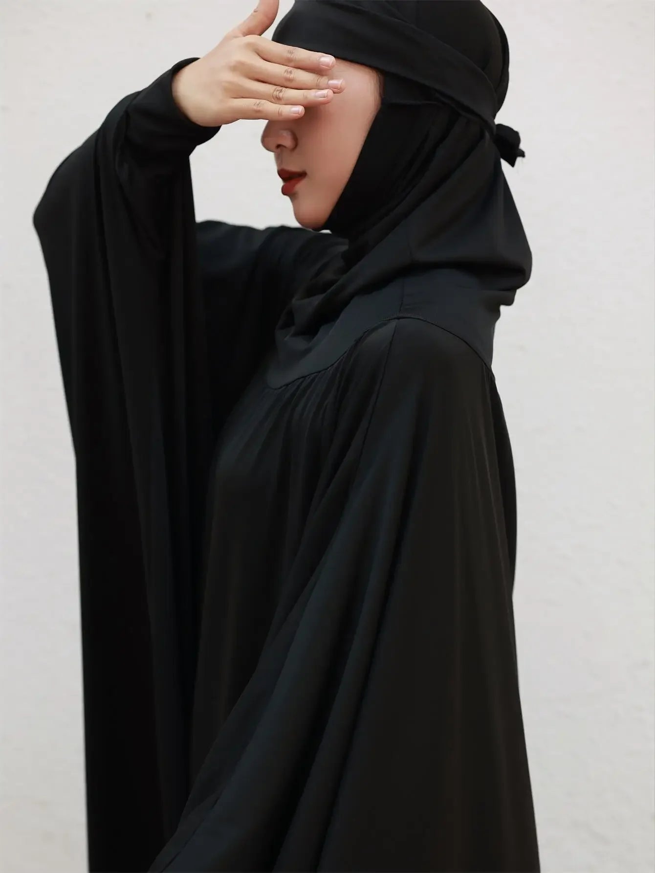 IElegant Solid Color Abaya Dress