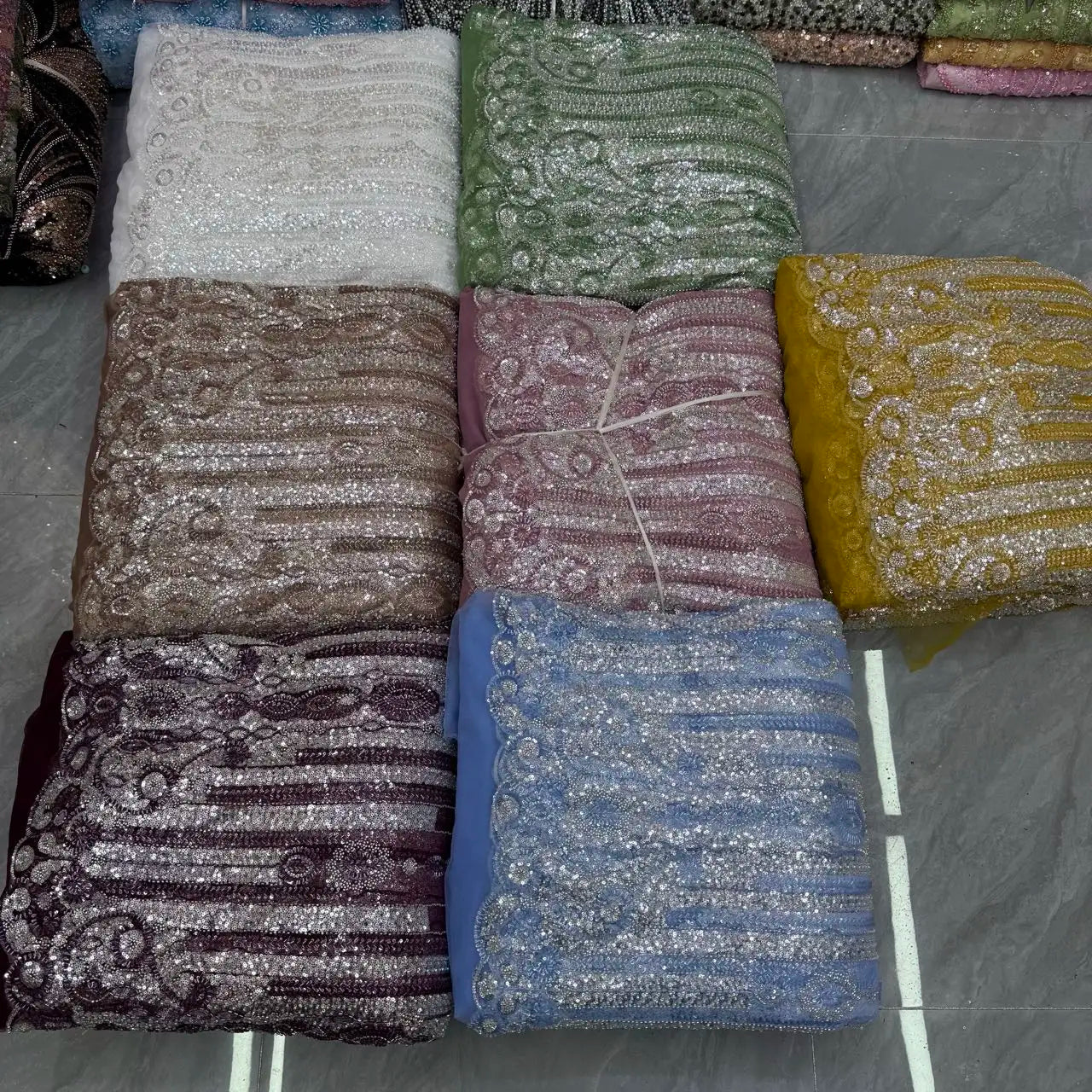 African Nigerian High-Quality Sequins Beads Stone Prom Dresses