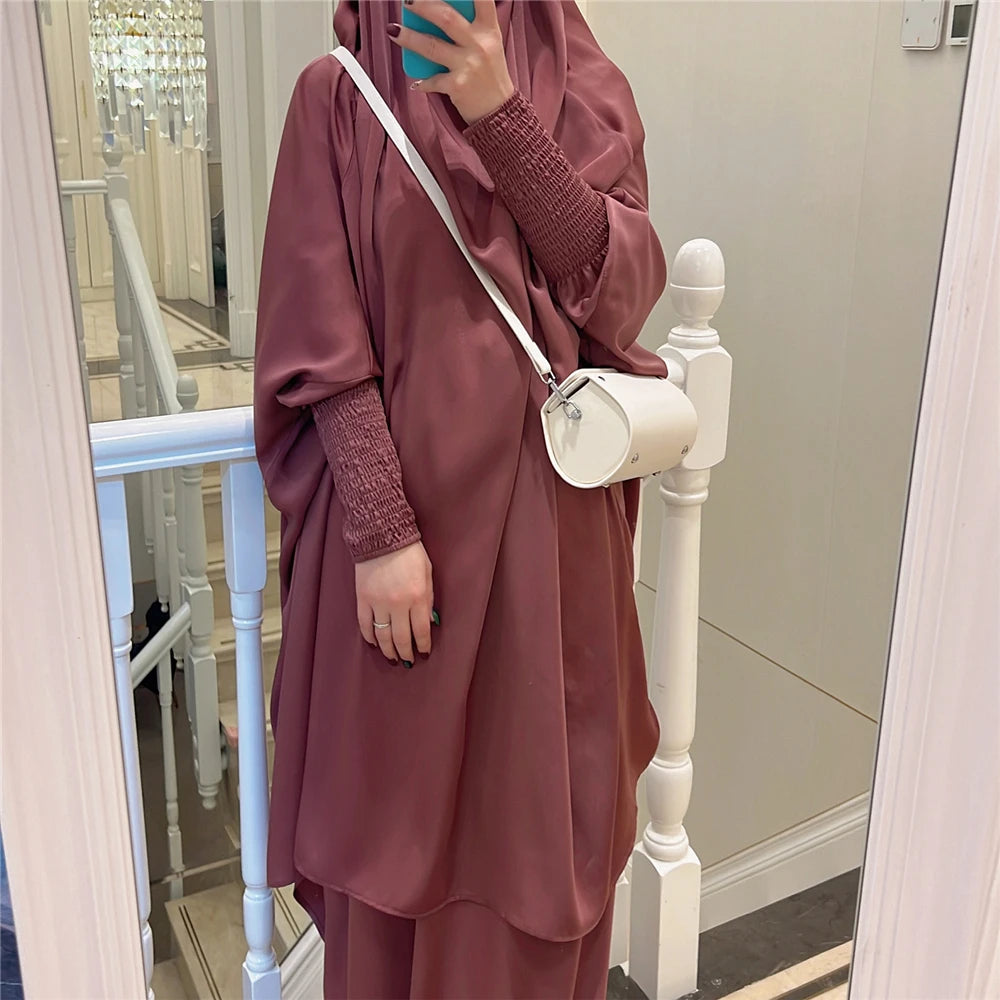 Khimar Abaya 2 Piece Set Elegant Modest Muslim Dress
