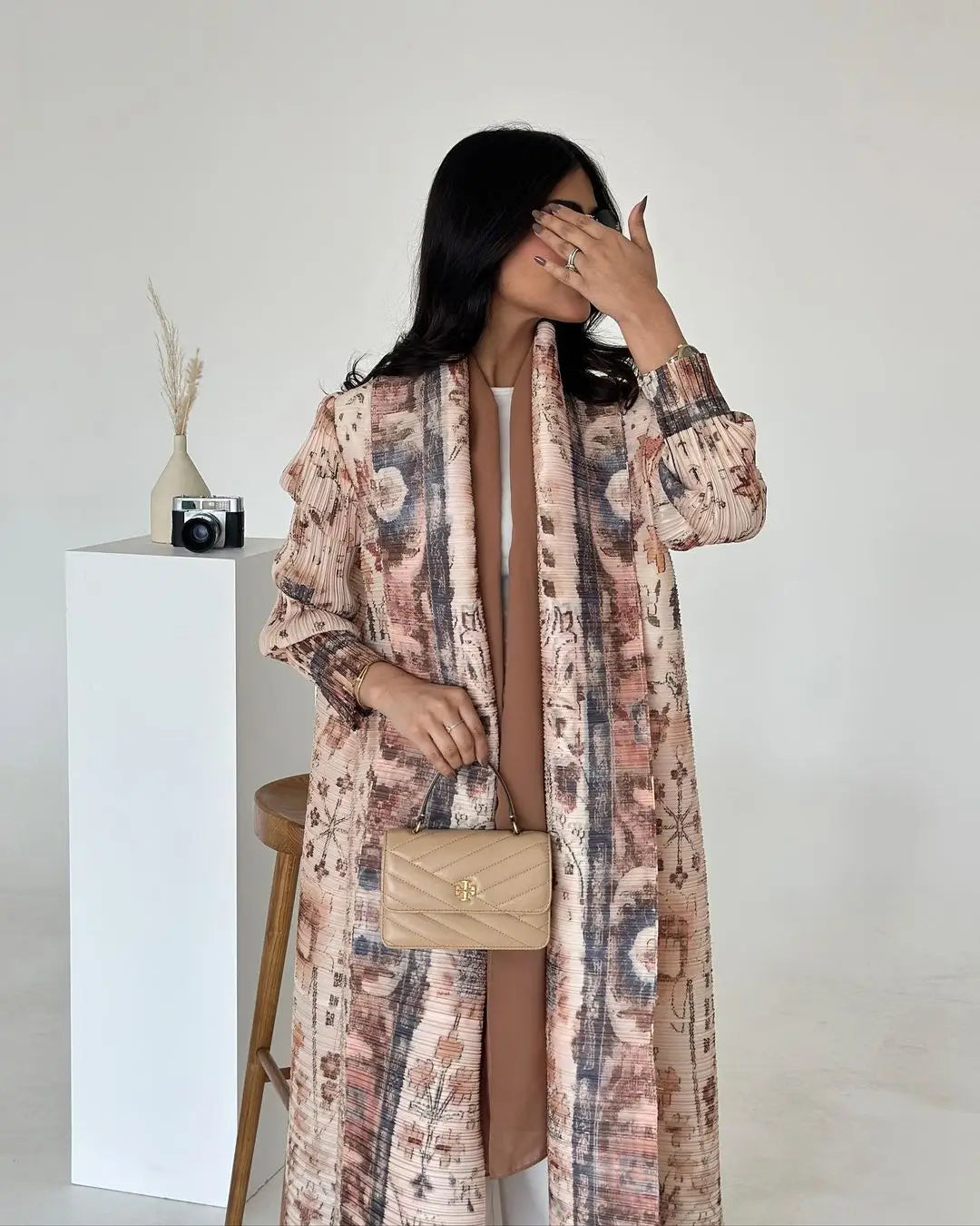 2025 abaya Pleated   Collar Long Sleeve miyake Dubai Style robe