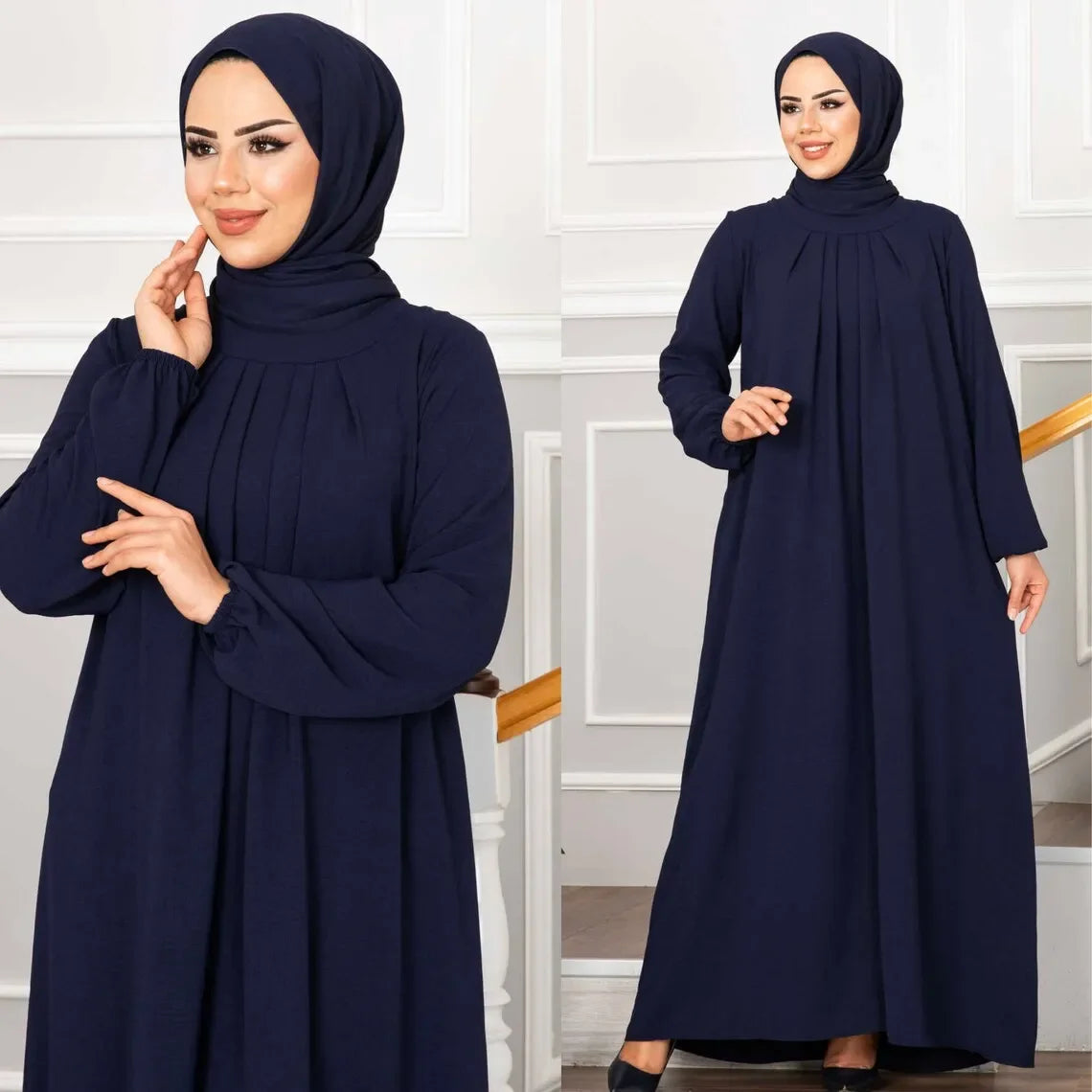 Pleated Modest Abaya Dress