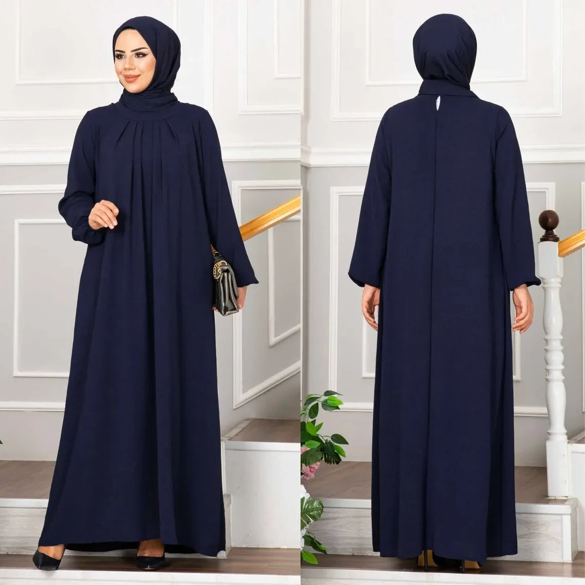 Pleated Modest Abaya Dress