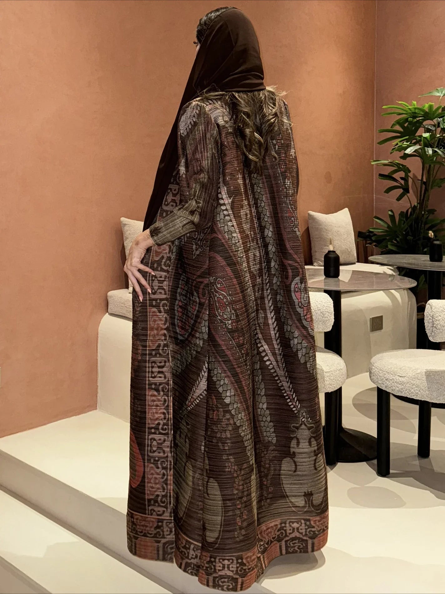 Pleated Dubai Kaftan Abaya