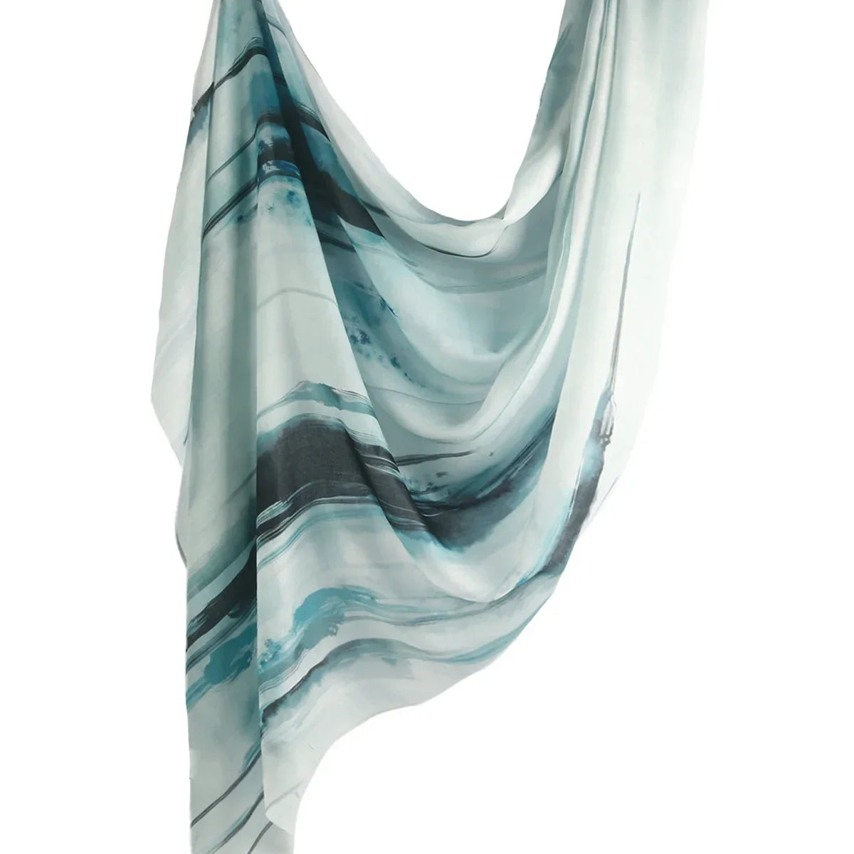 Brushstroke Bloom Hijab - Watercolor Print Breathable Scarf