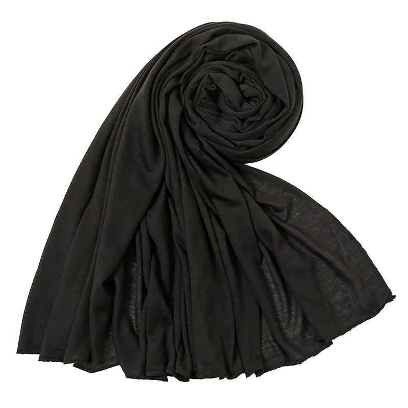 Soft Jersey Hijab - Plain, Lightweight & Stretchy