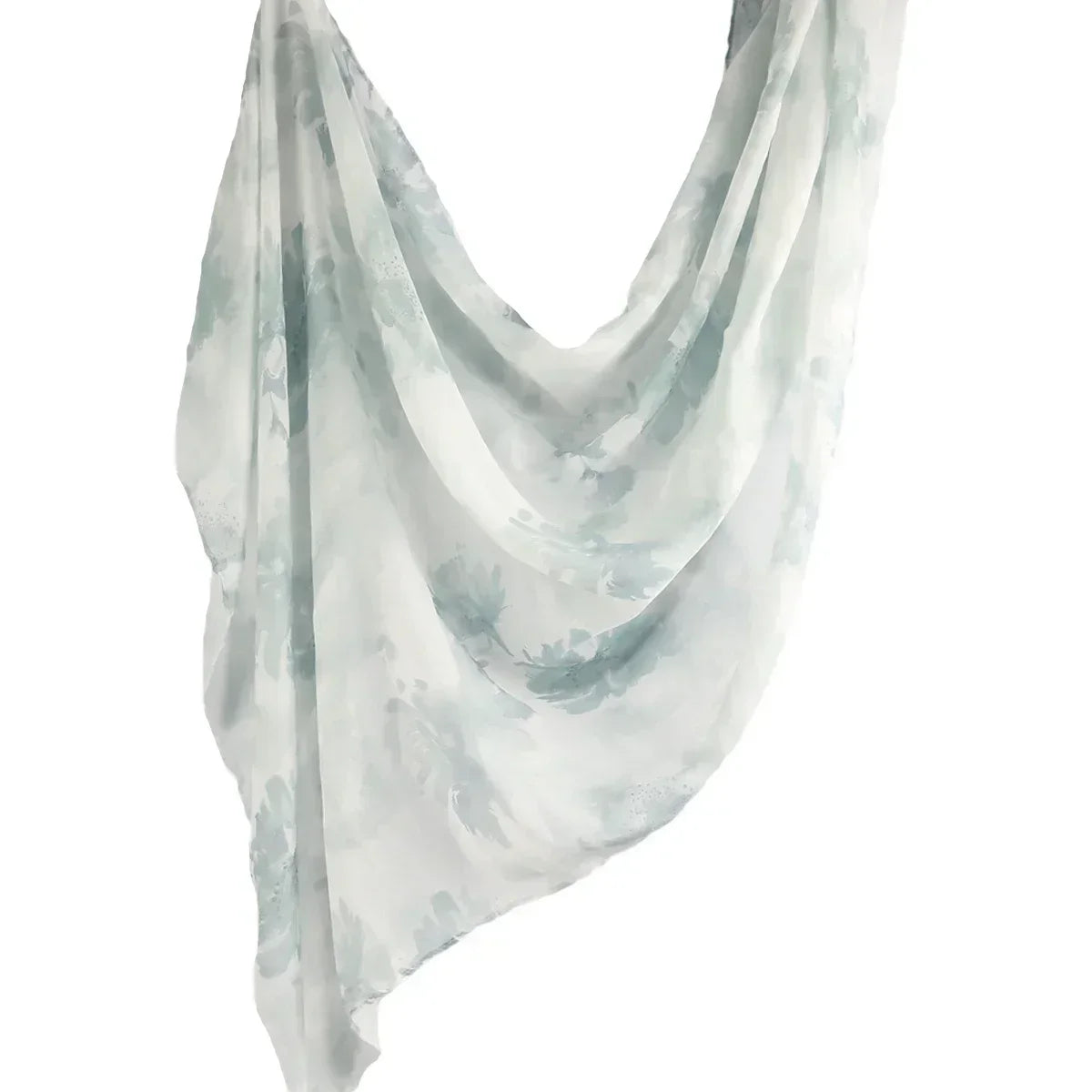 Brushstroke Bloom Hijab - Watercolor Print Breathable Scarf