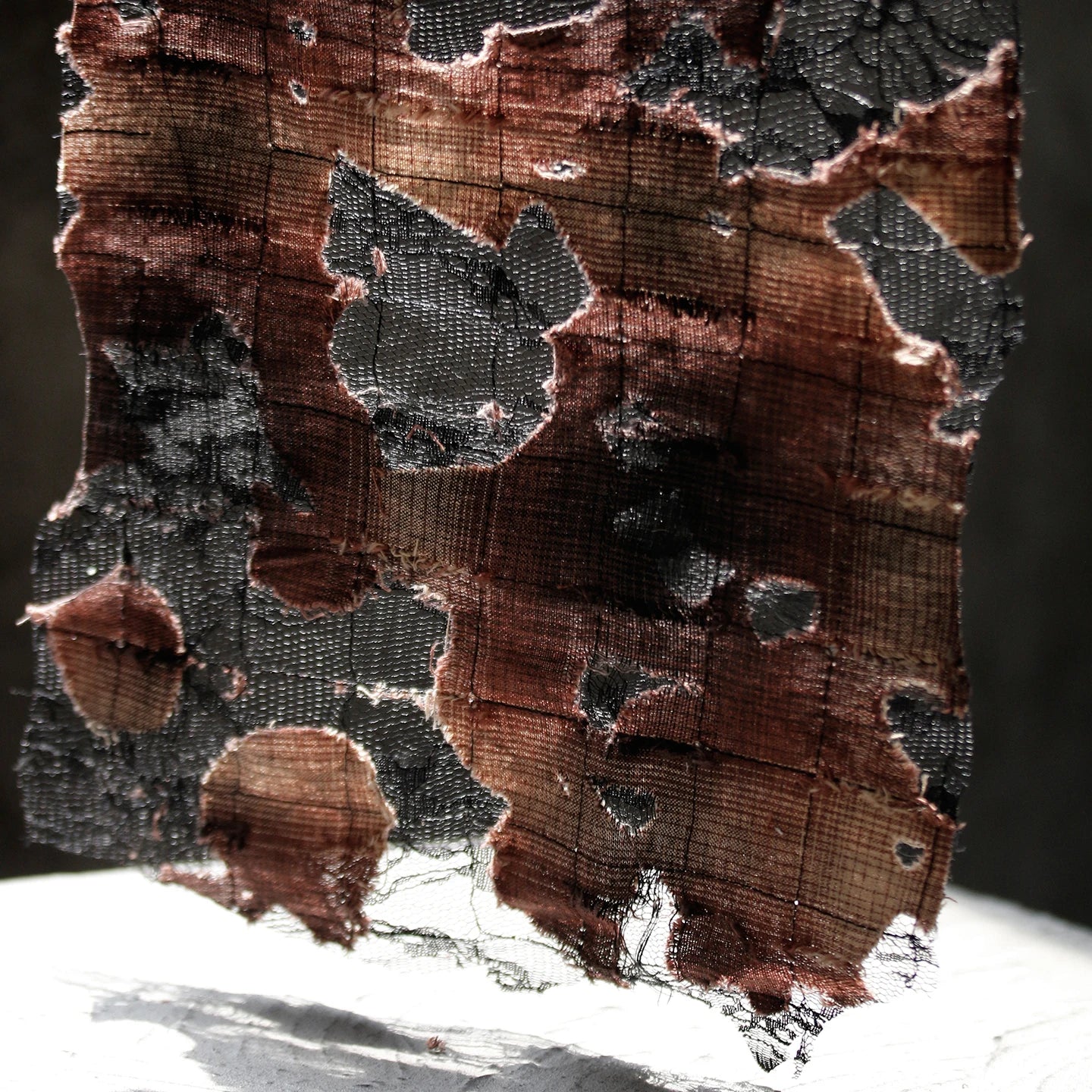 Brown 3D Lace Cutout Fabric – Designer Material