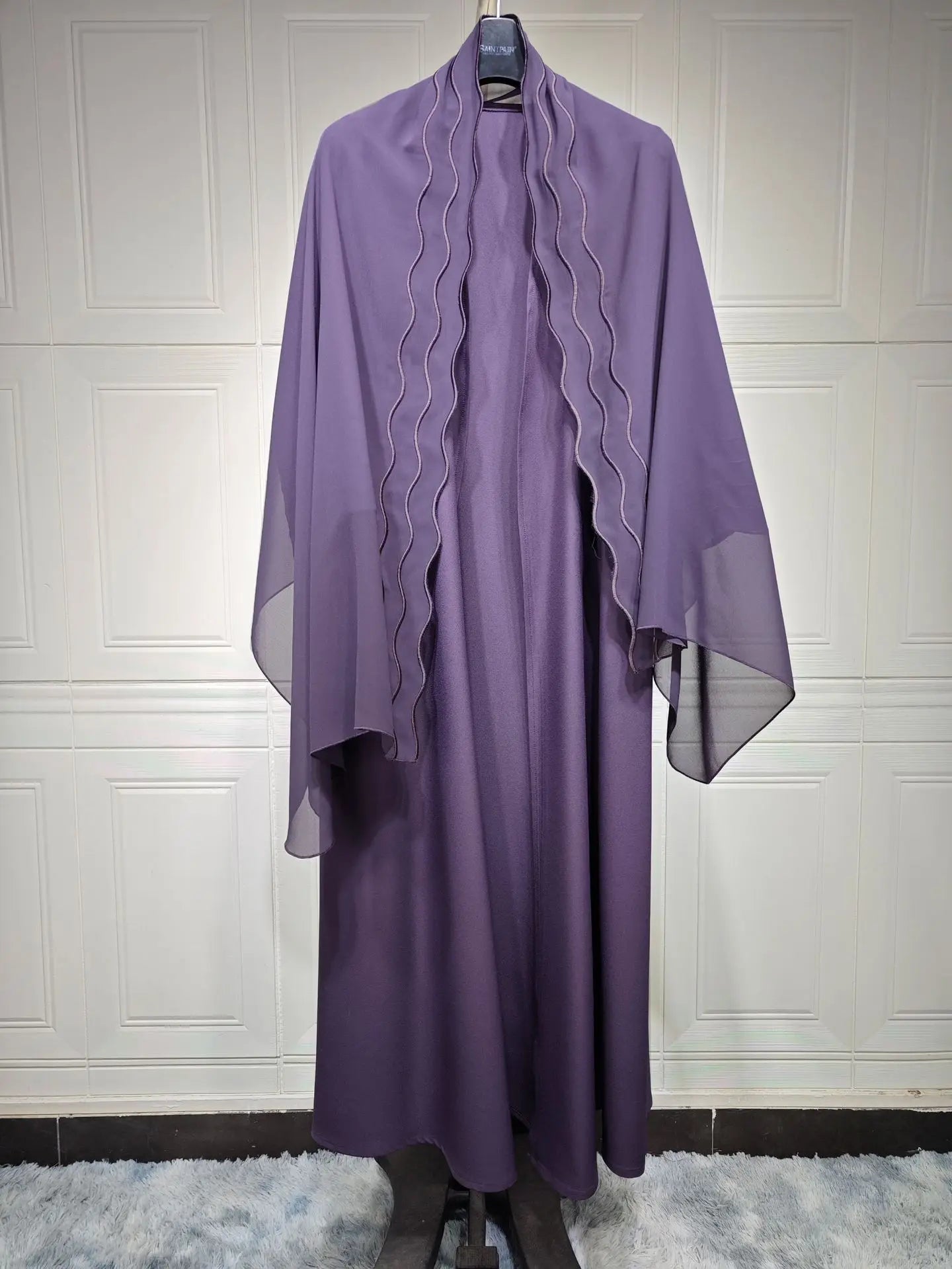 Open Abaya Dubai Style with Scarf