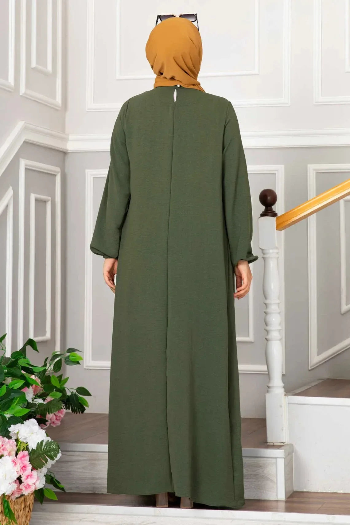 Pleated Modest Abaya Dress