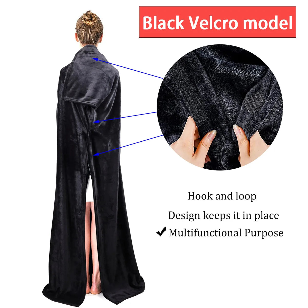 Flannel Lazy Sleeve Blanket with Pockets