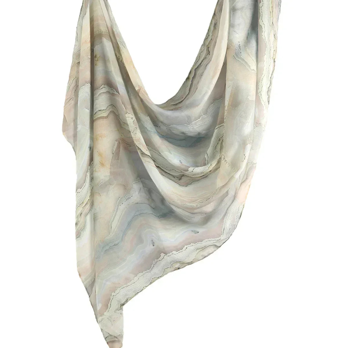 Brushstroke Bloom Hijab - Watercolor Print Breathable Scarf