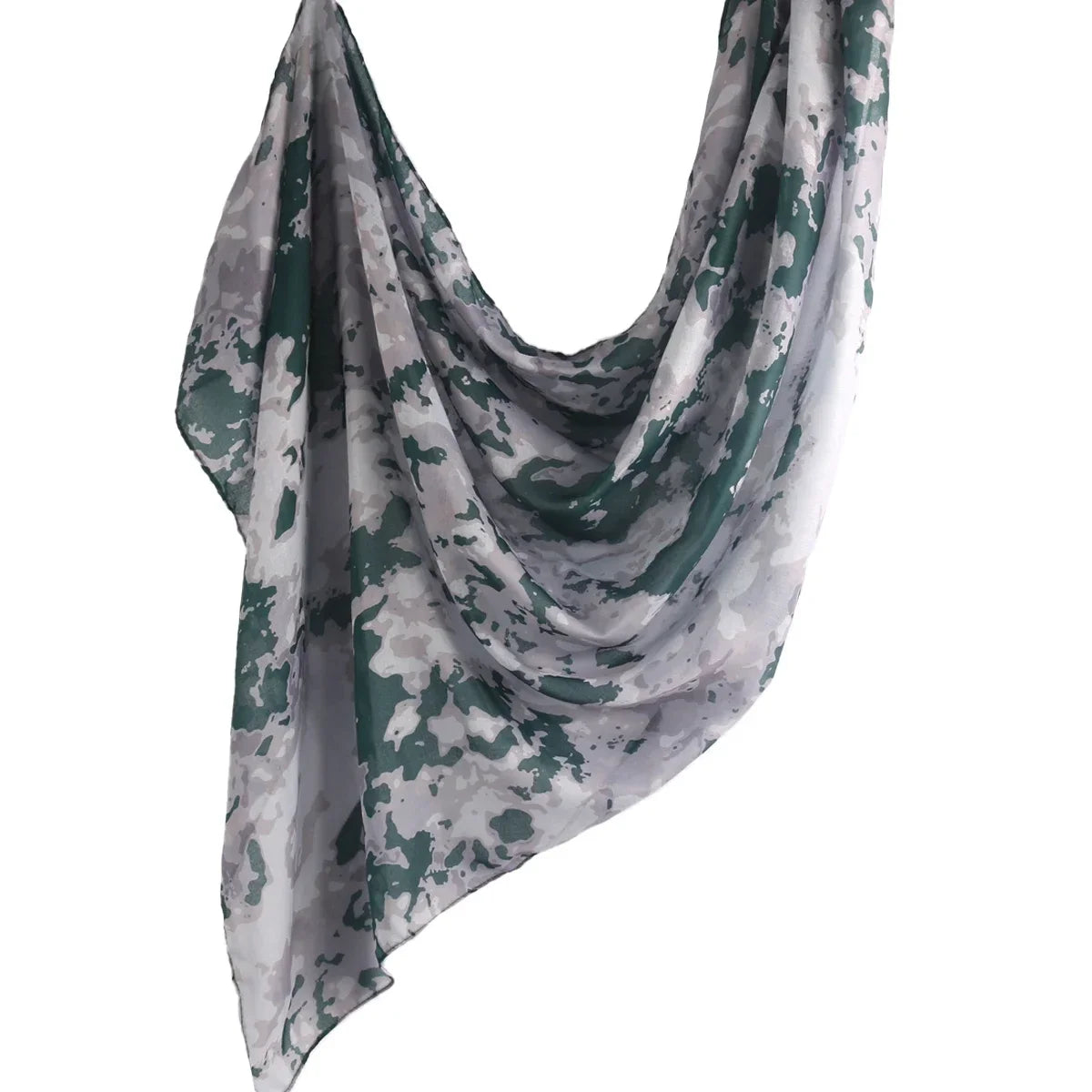 Brushstroke Bloom Hijab - Watercolor Print Breathable Scarf