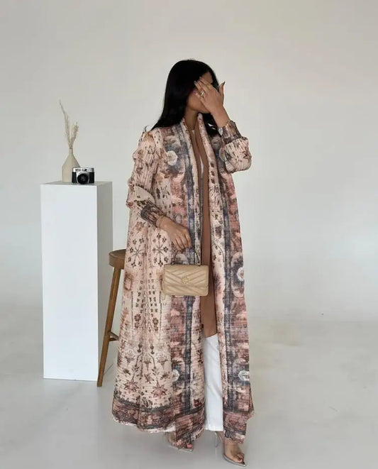 2025 abaya Pleated   Collar Long Sleeve miyake Dubai Style robe
