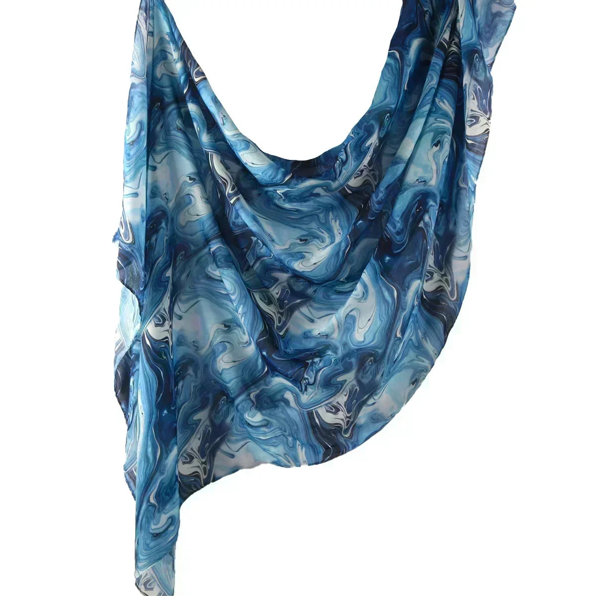 Brushstroke Bloom Hijab - Watercolor Print Breathable Scarf