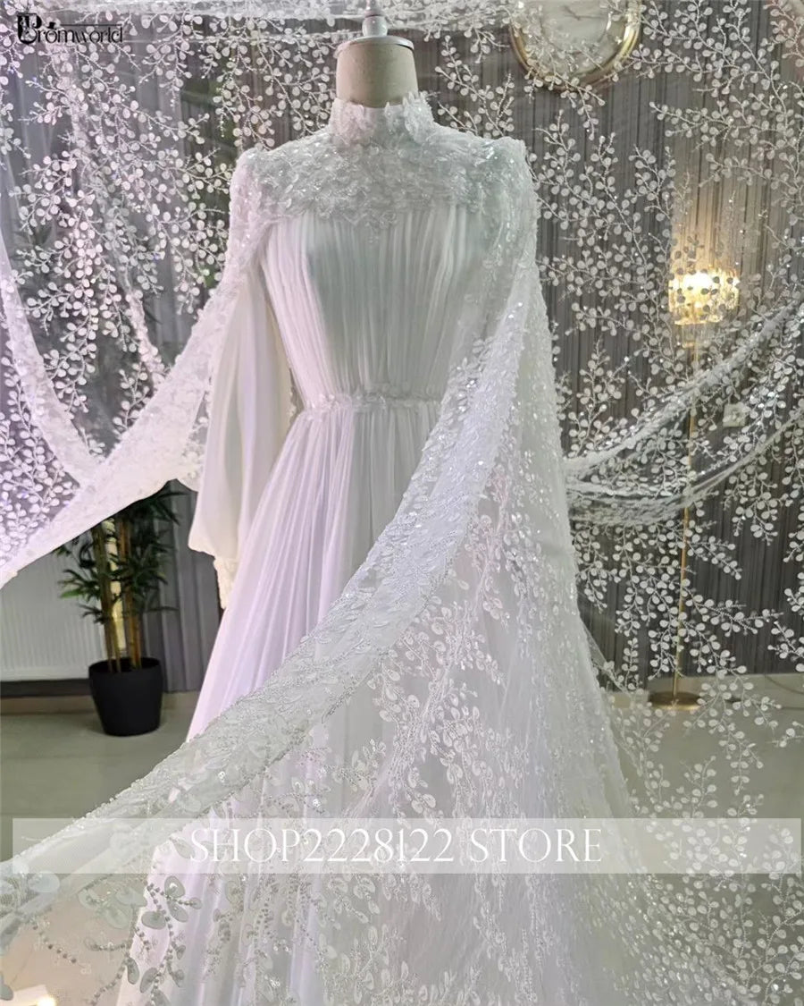 Dubai Muslim Luxury Wedding Dress