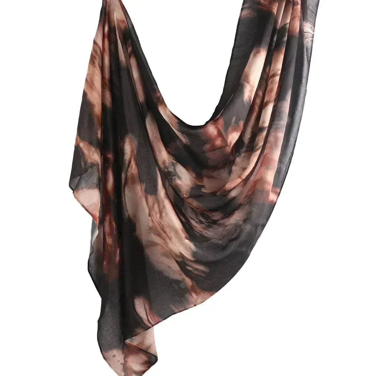 Brushstroke Bloom Hijab - Watercolor Print Breathable Scarf