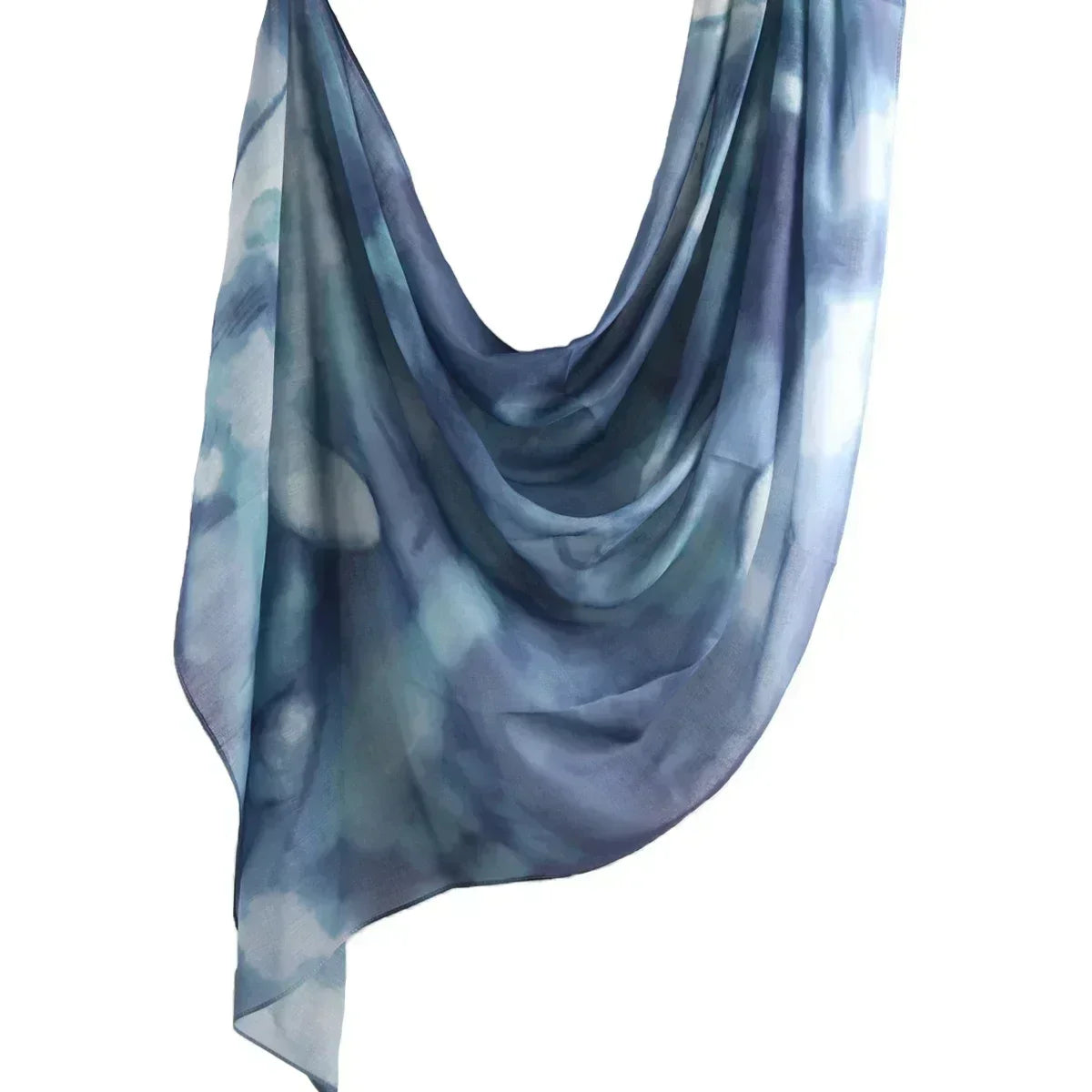 Brushstroke Bloom Hijab - Watercolor Print Breathable Scarf
