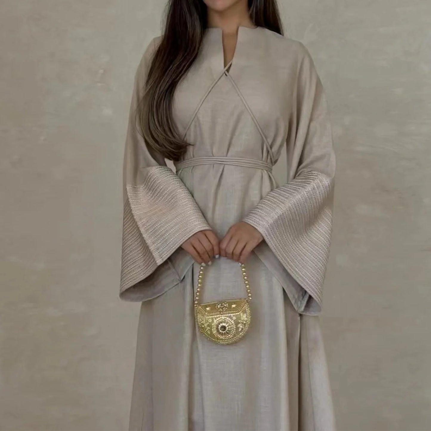 Belted Modest Kimono Abaya