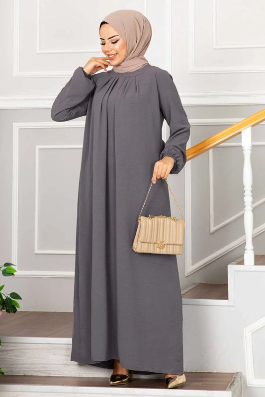 Pleated Modest Abaya Dress