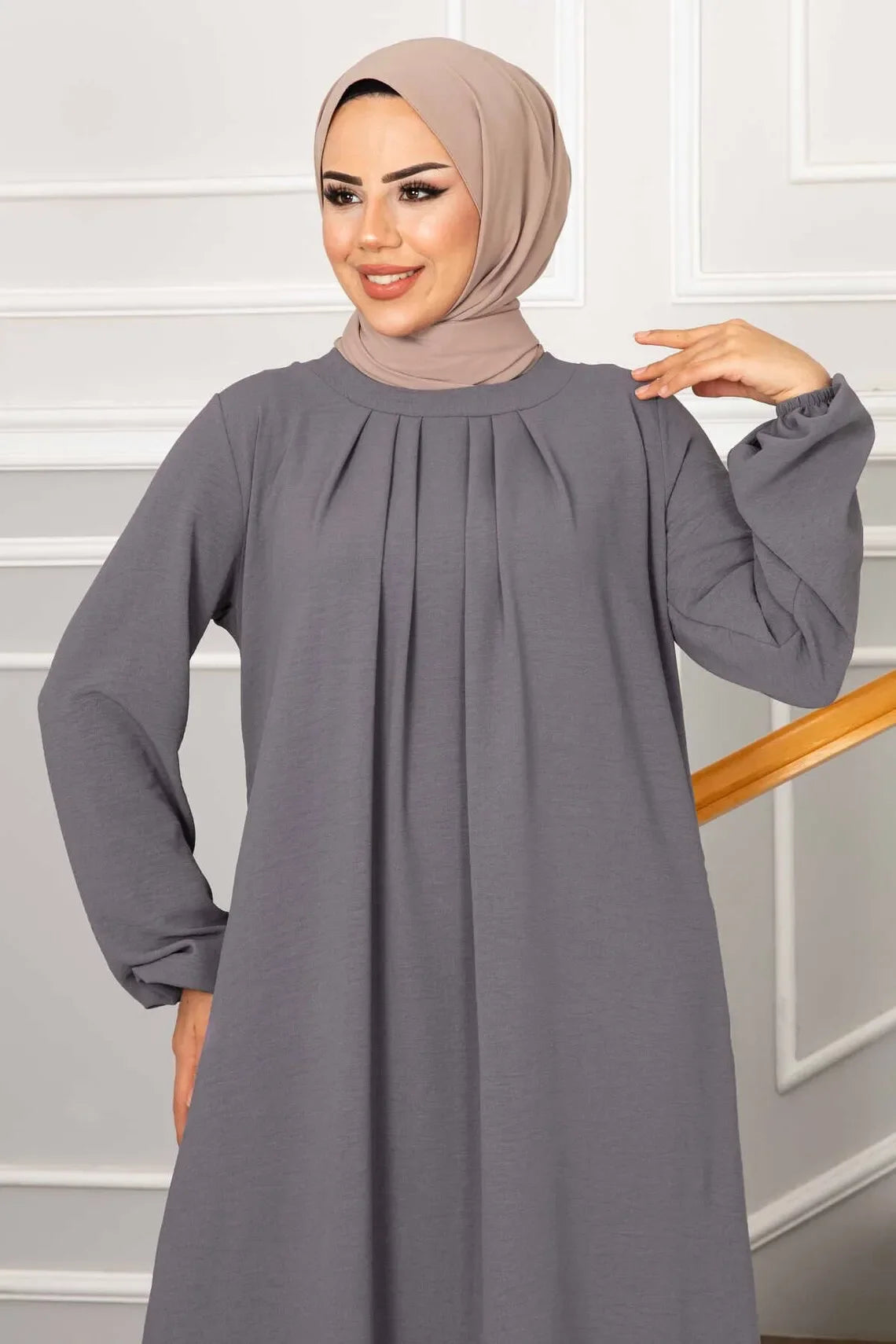 Pleated Modest Abaya Dress