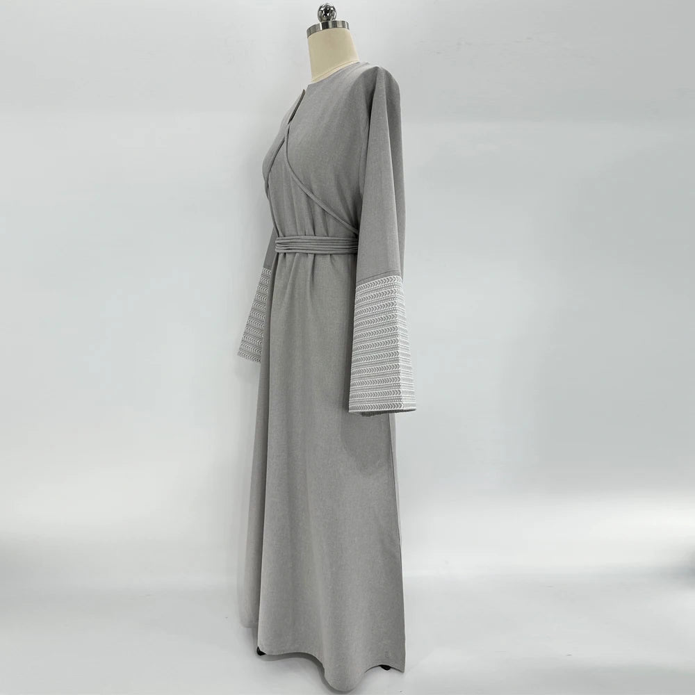 Belted Modest Kimono Abaya