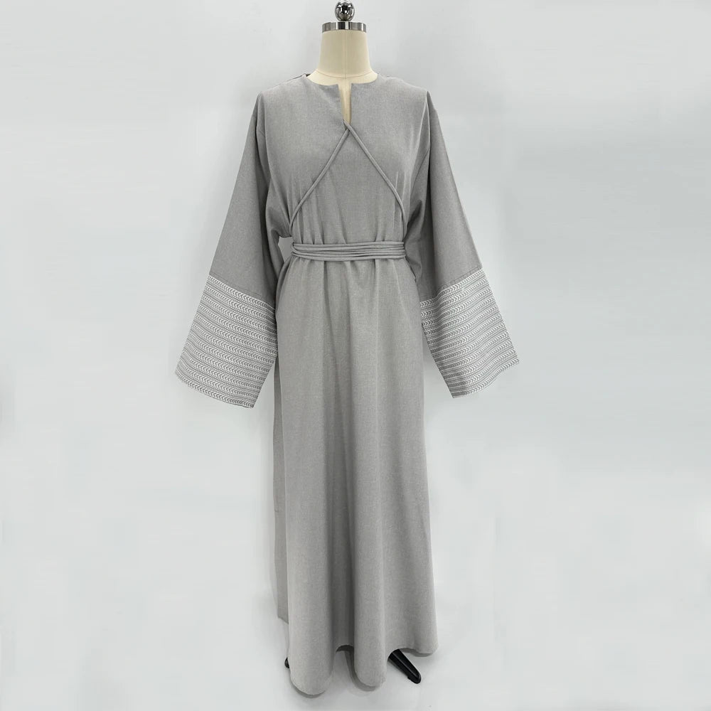 Belted Modest Kimono Abaya