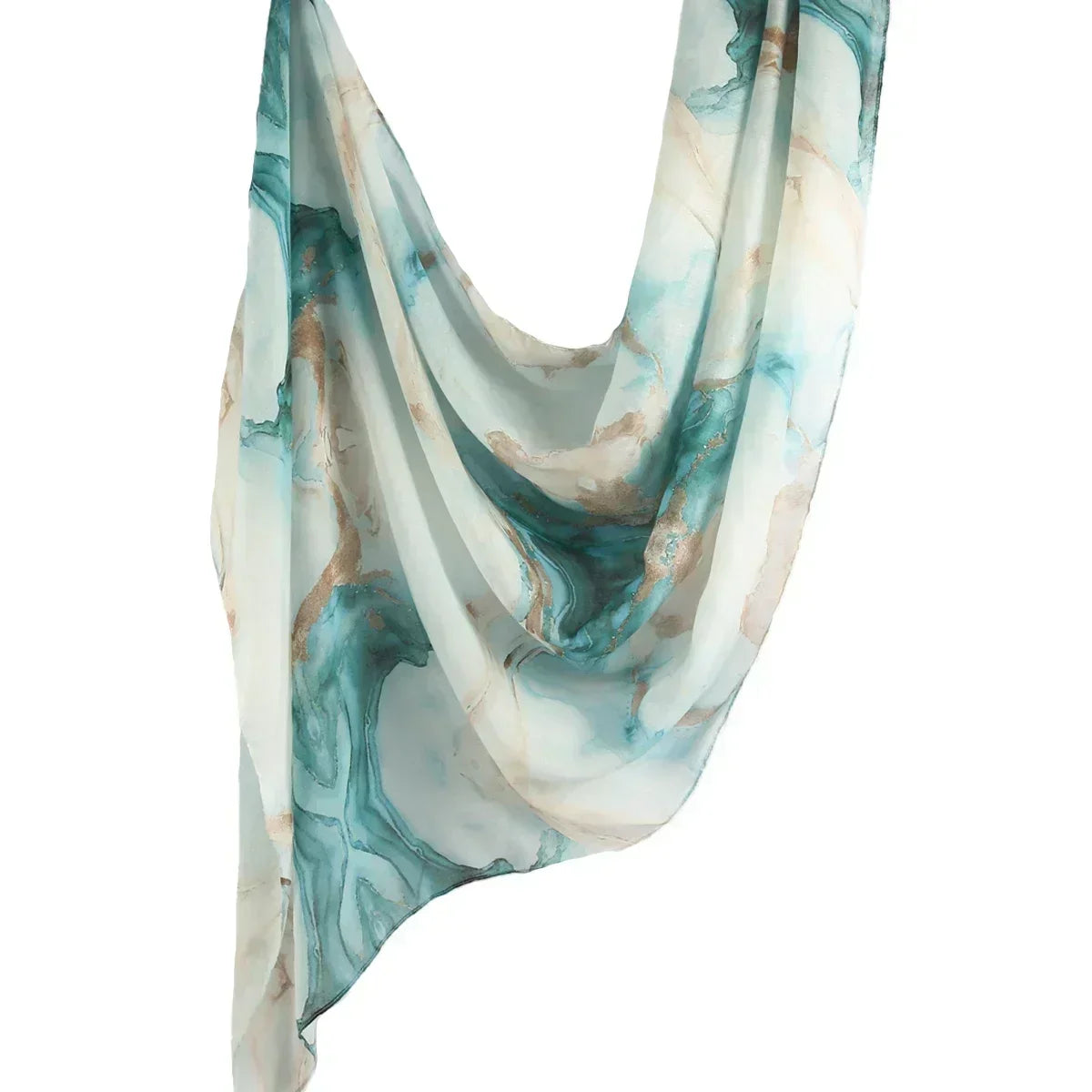 Brushstroke Bloom Hijab - Watercolor Print Breathable Scarf