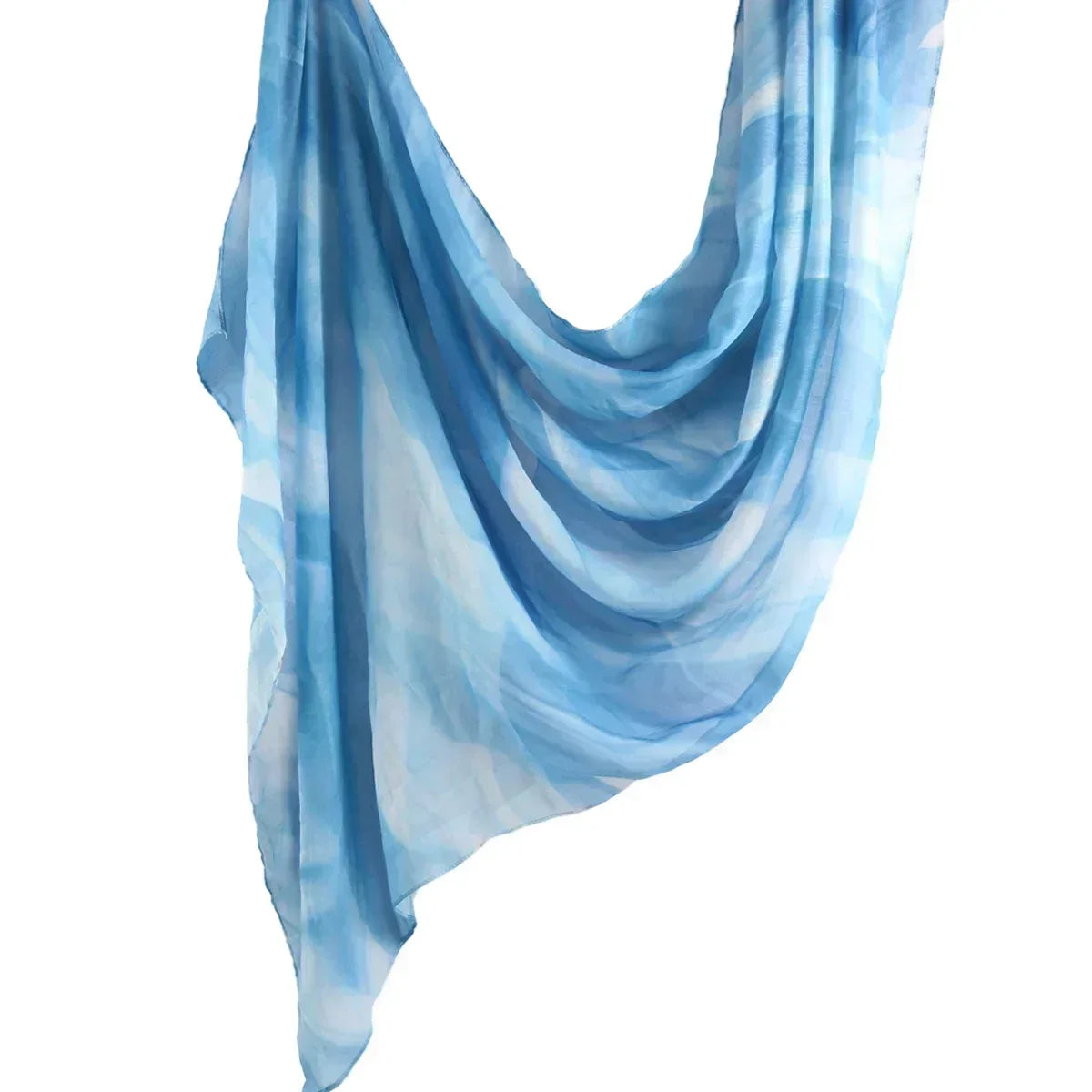 Brushstroke Bloom Hijab - Watercolor Print Breathable Scarf