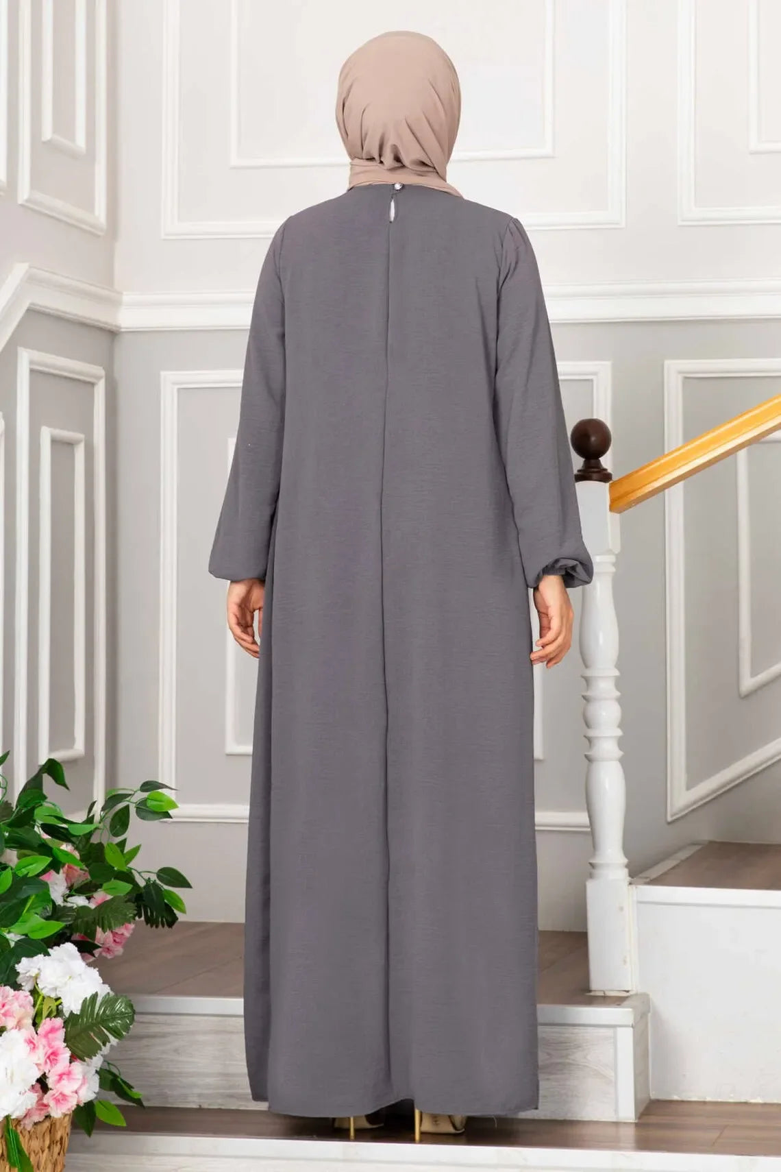 Pleated Modest Abaya Dress