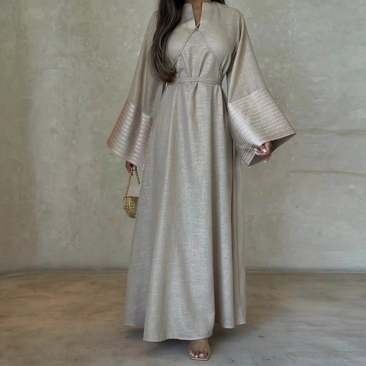 Belted Modest Kimono Abaya