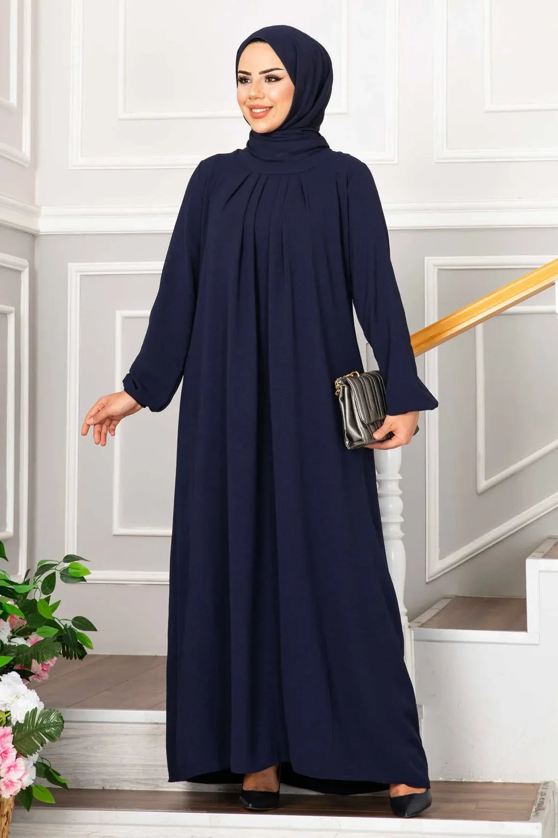 Pleated Modest Abaya Dress