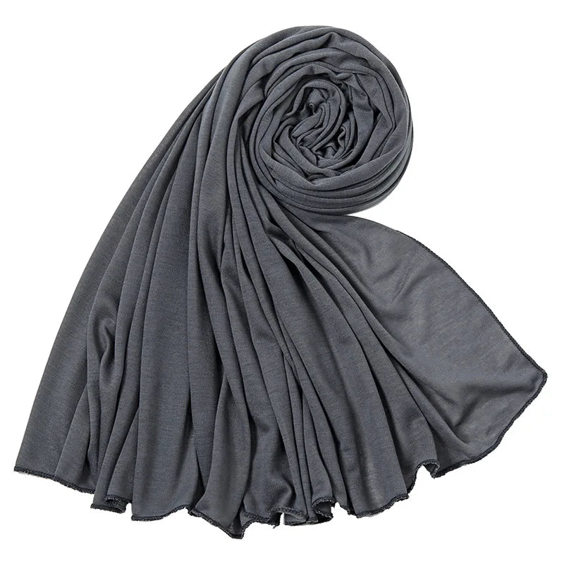 Soft Jersey Hijab - Plain, Lightweight & Stretchy