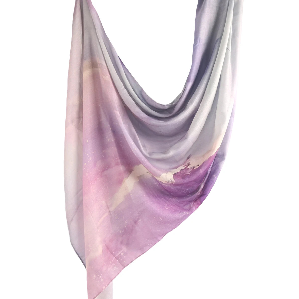 Brushstroke Bloom Hijab - Watercolor Print Breathable Scarf