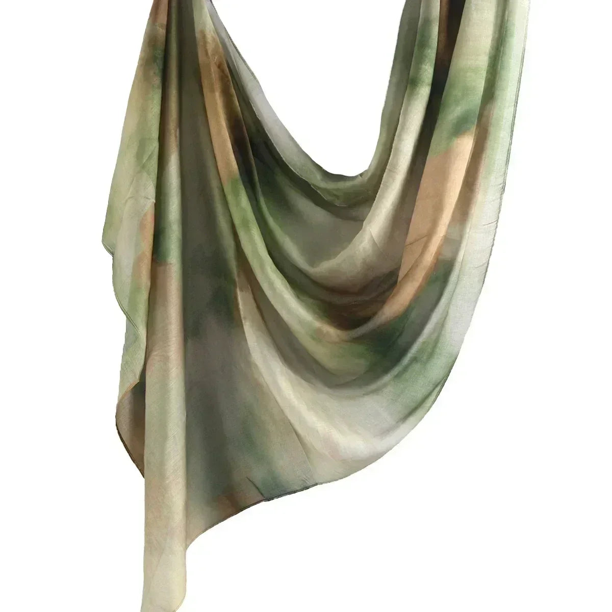 Brushstroke Bloom Hijab - Watercolor Print Breathable Scarf