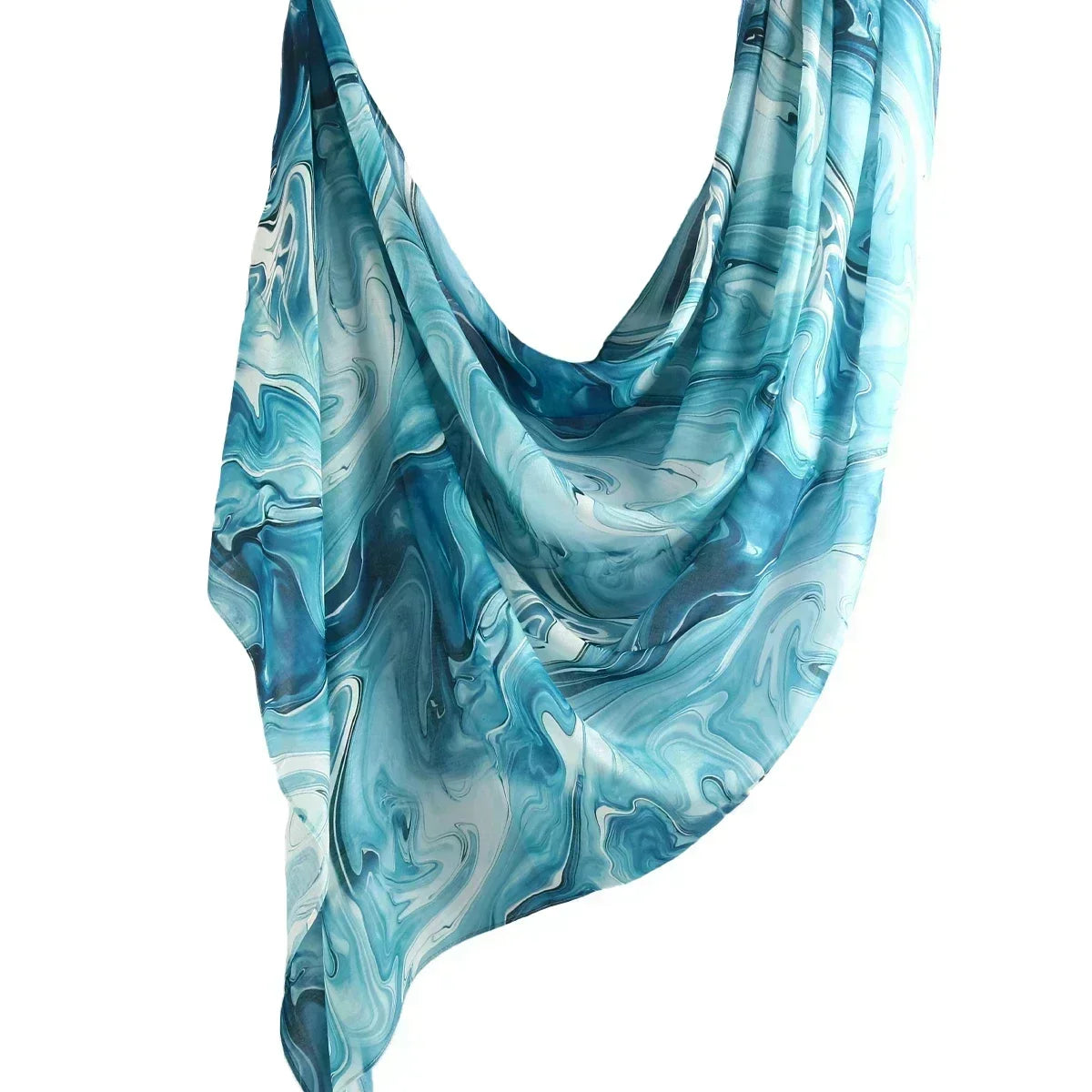 Brushstroke Bloom Hijab - Watercolor Print Breathable Scarf